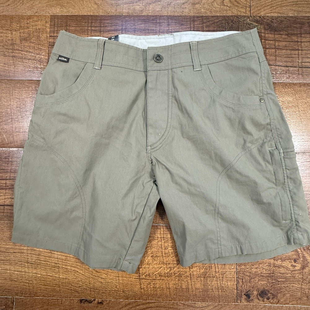 KUHL Hiking Shorts Mens 34 Green Olive Cargo Utility Mountain Grown Outdoors